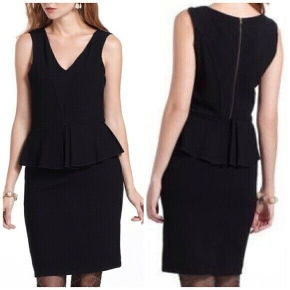 Gianni Bini Miss Marple black  peplum dress - Picture 1 of 11